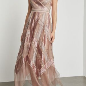 Metallic Striped Handkercheif Dress